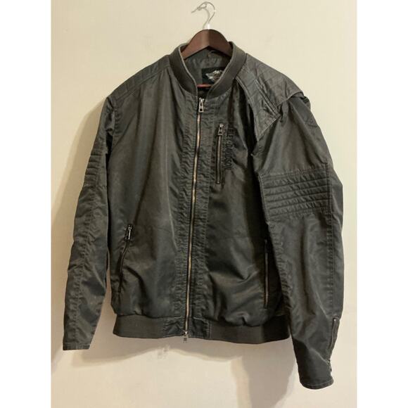 Harley Davidson Grey Riding Jacket Coat Double Zip Nylon Polyester Size 2XL - Picture 1 of 14